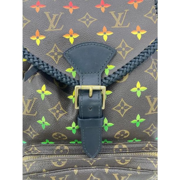 OOAK Louis Vuitton Hand Painted Leather Wrapped Montsouris GM Backpack - Picture 8 of 16